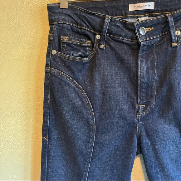 GOOD AMERICAN Good Legs Crop Curvy Piecing Split Hem Skinny Jeans SZ 8 / 29 - Picture 7 of 14
